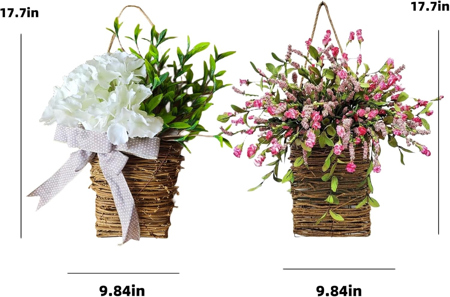 Cream Hydrangea Door Hanger Wreath - Unique Design