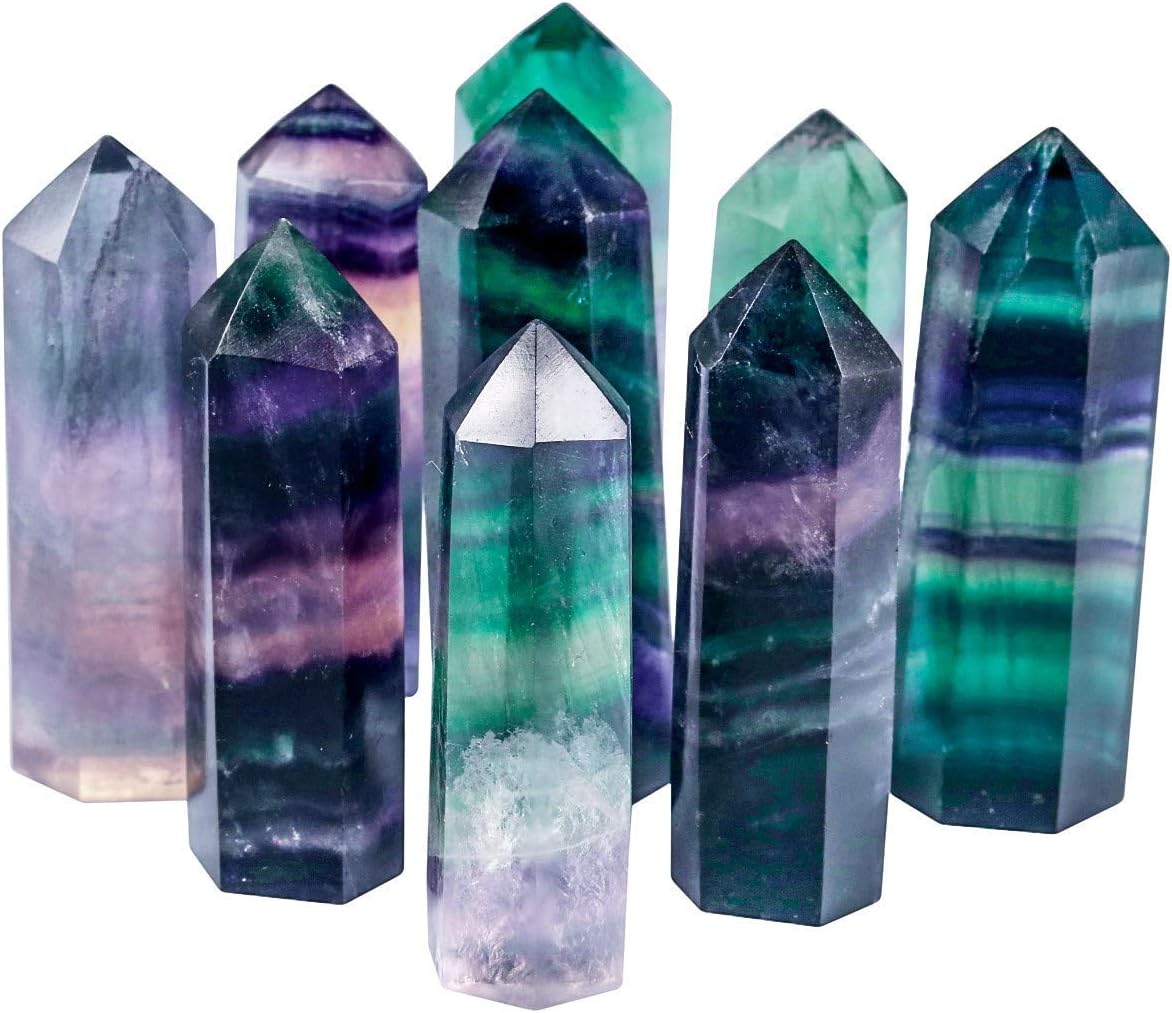 SUNYIK 7 Chakra Crystal Wishing Bottle Set and Healing Wand