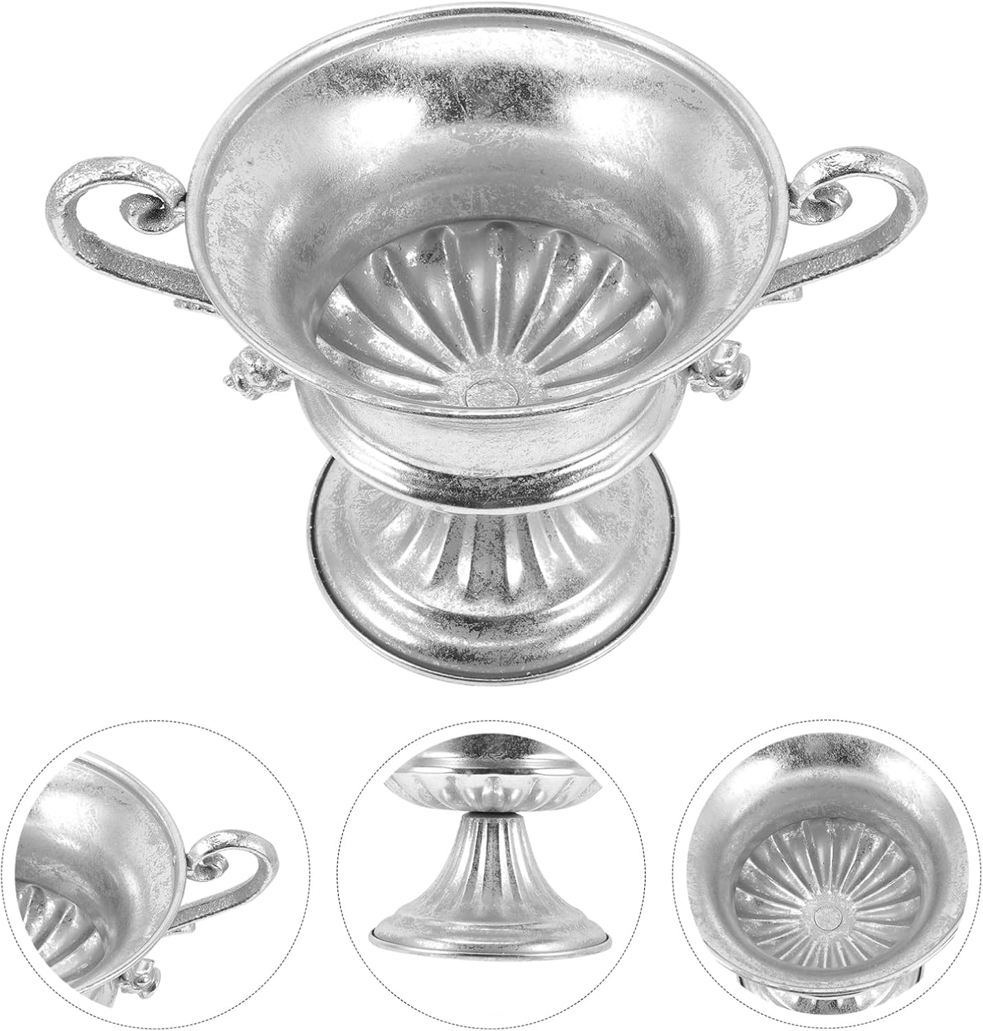 SEWOART Decorative Flower Vase Vintage Silver Vase for Home Decor