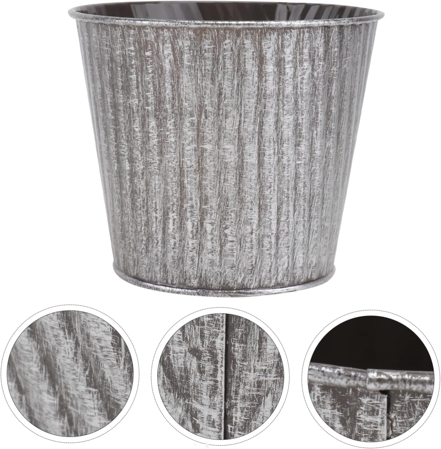 Happyyami Retro Iron Flower Bucket for Dried Flowers and Home Decor