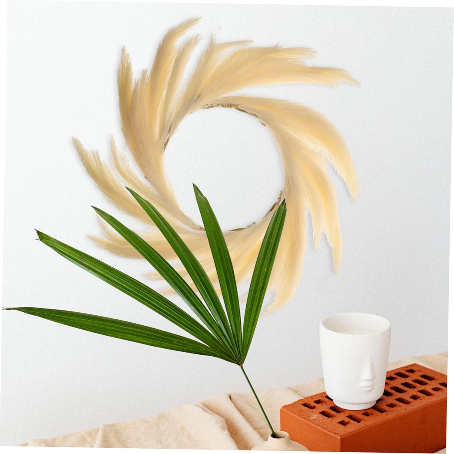 Elegant Artificial Bulrush Wreath for Home Decor