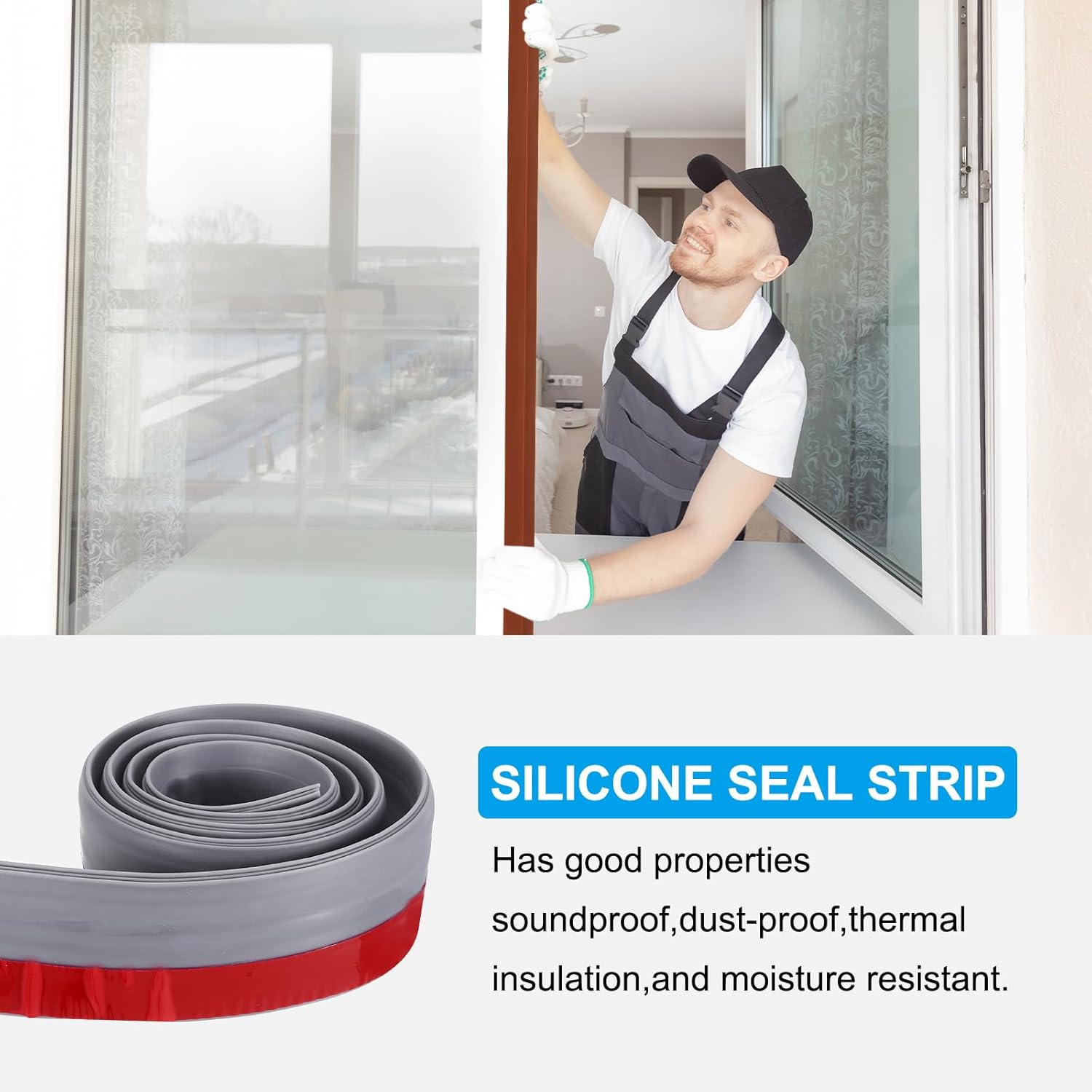 PATIKIL Door Draft Stopper 2 Pack 33FT Silicone Seal Strips