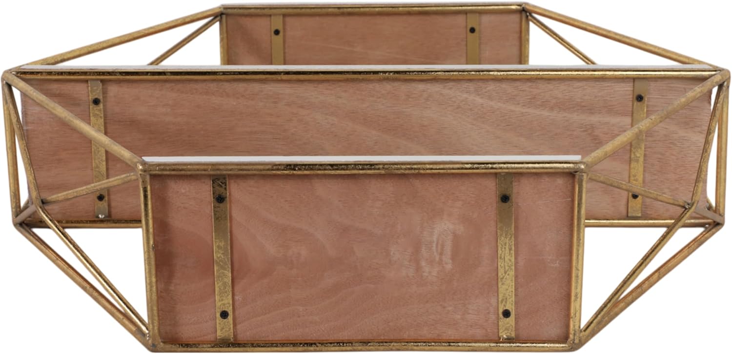 Sagebrook Home Geometric Wall Shelf - 24 Gold