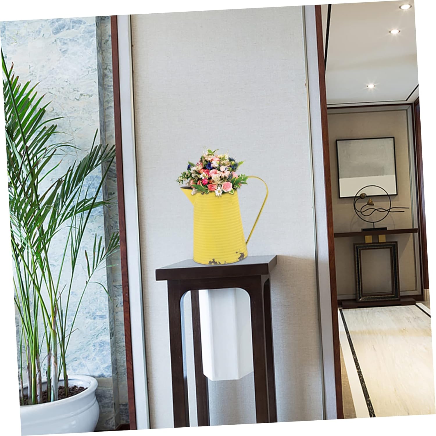 Balacoo Vintage Iron Flower Vase Rustic Metal Pitcher Pot for Home Decor