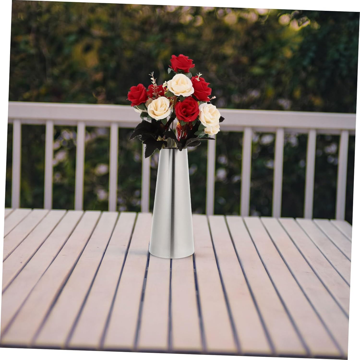 Happyyami Decorative Flower Vase Stainless Steel Tabletop Planter
