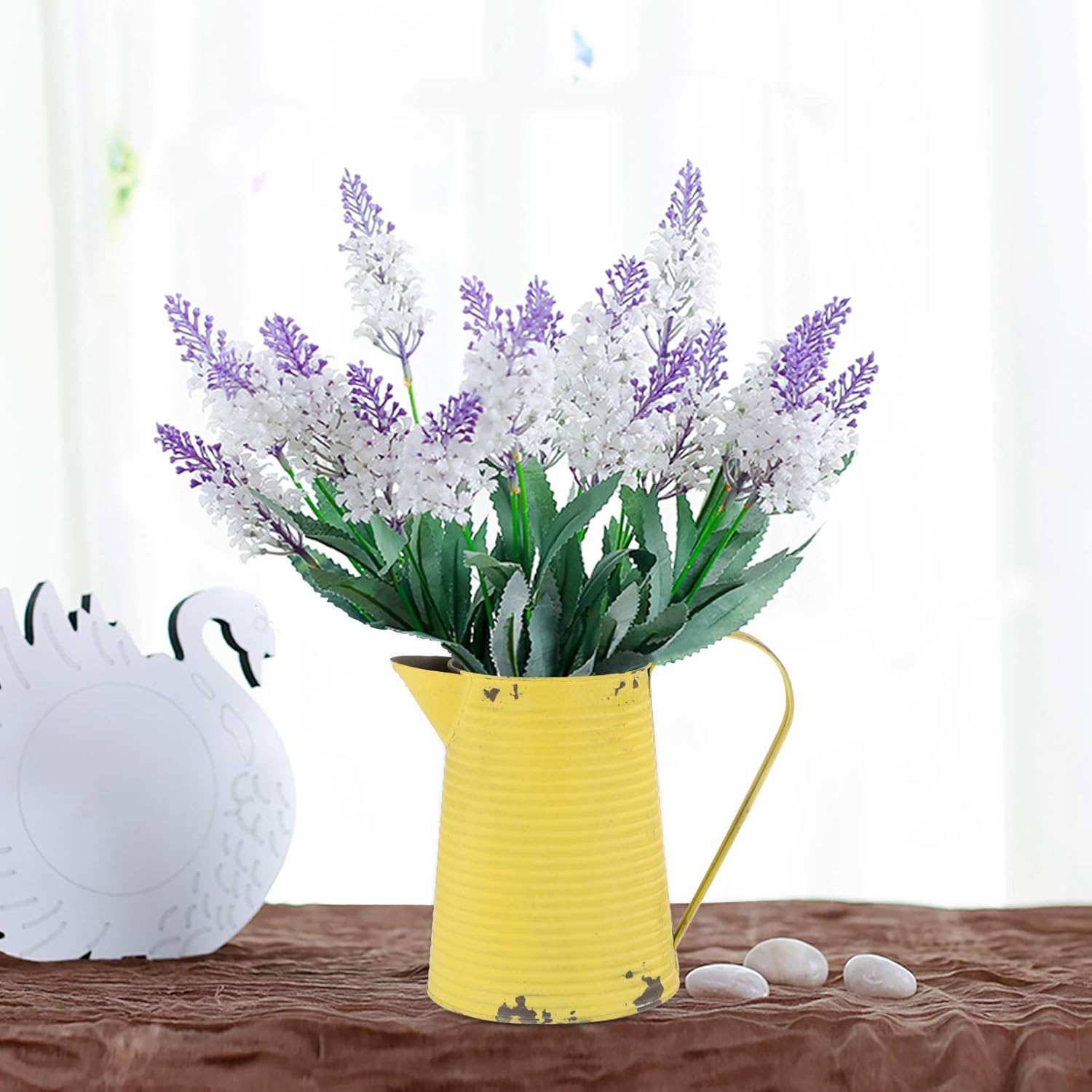 Rustic Antique Flower Pitcher with Handle for Home Decor