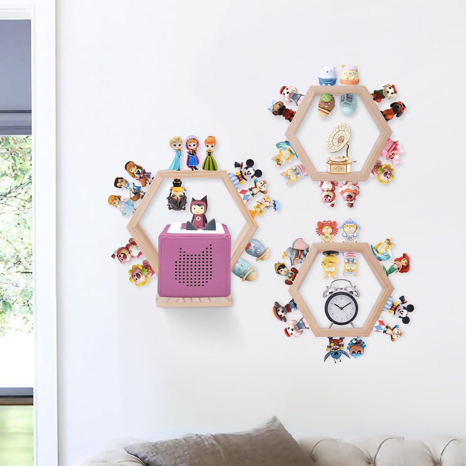 Givilio Tonie Shell Hexagon Wall Mounted Set of 3