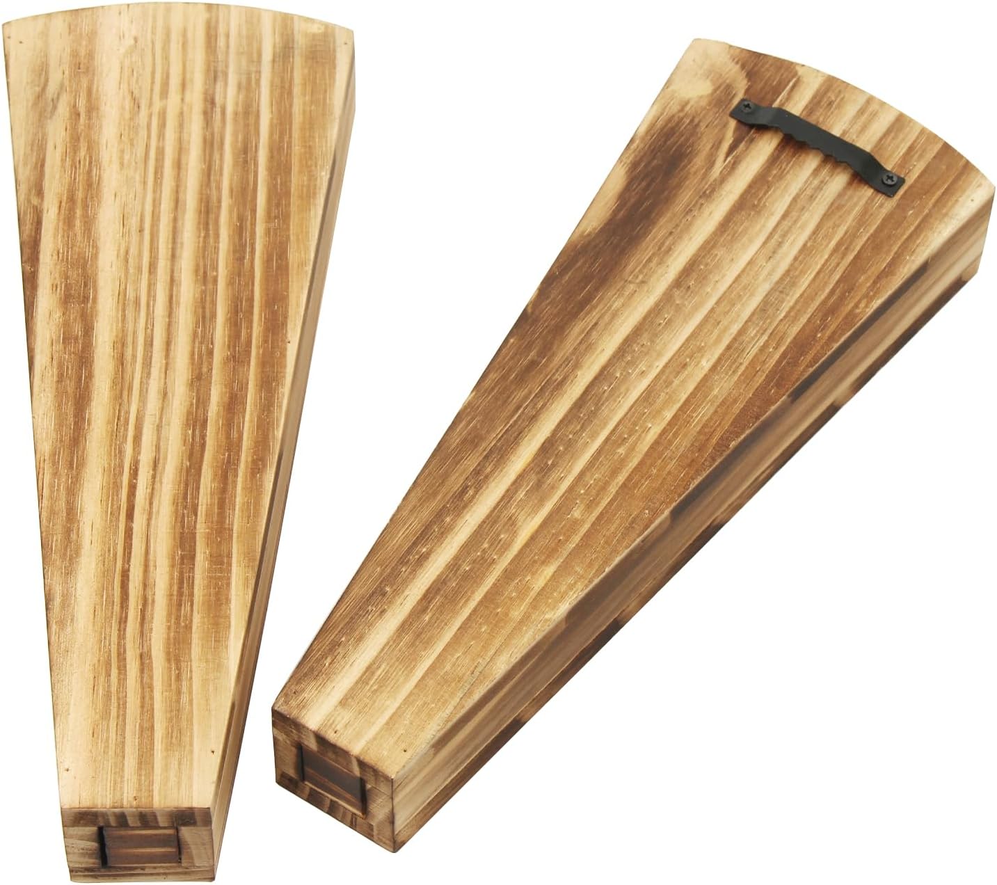 Set of 2 Fan-Shaped Wooden Wall Vases for Home Decor