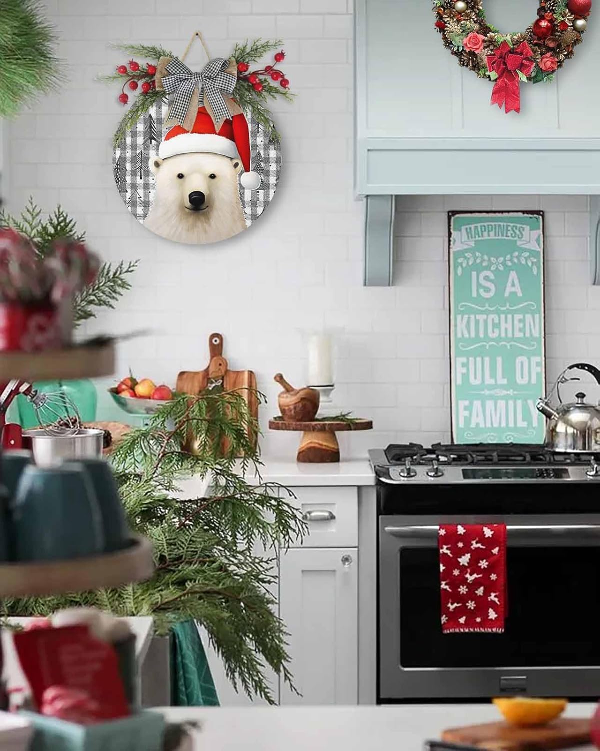 LooPoP Welcome Sign Door Christmas Wreath Decor