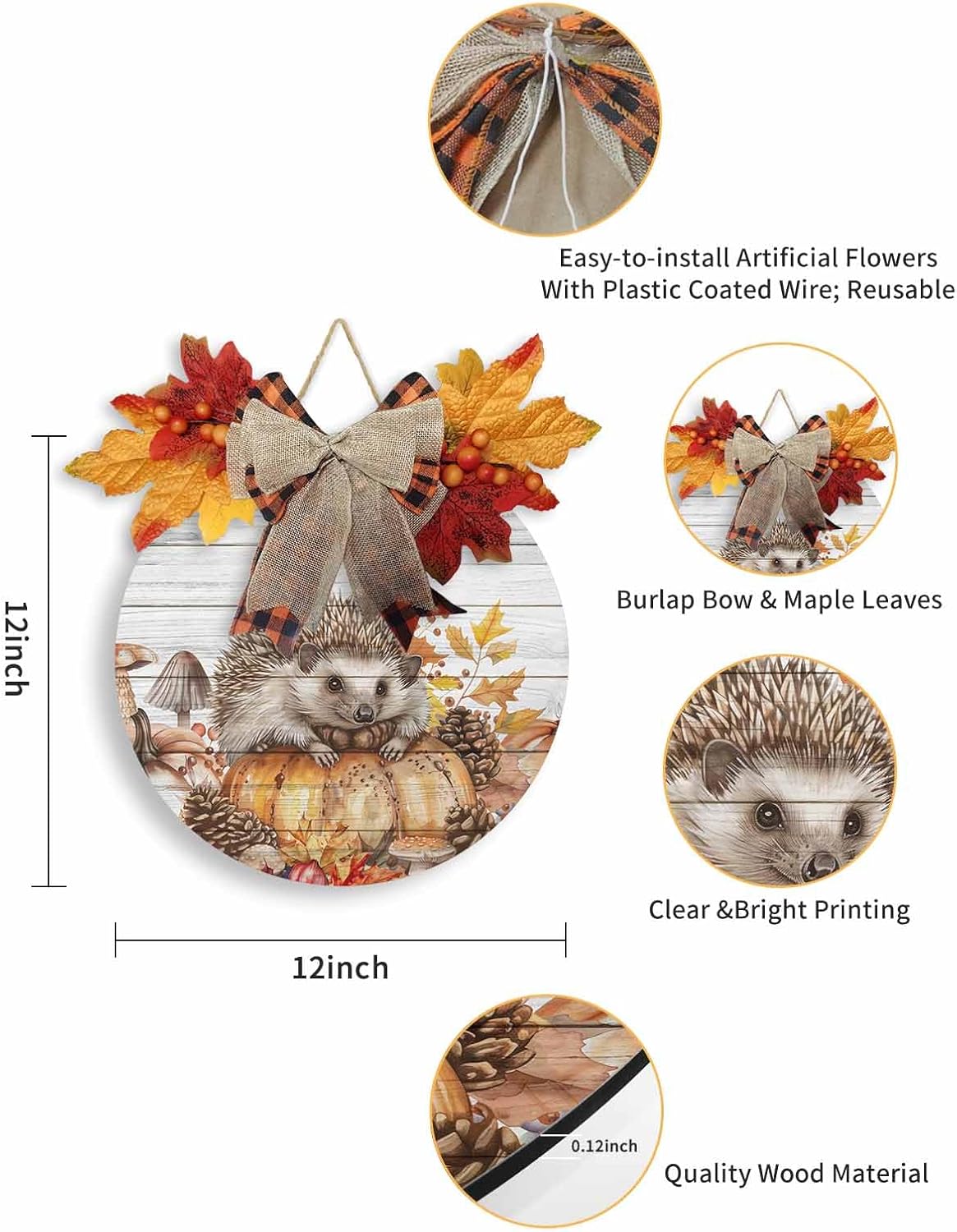 Welcome Sign Fall Thanksgiving Wreath Decorations 1
