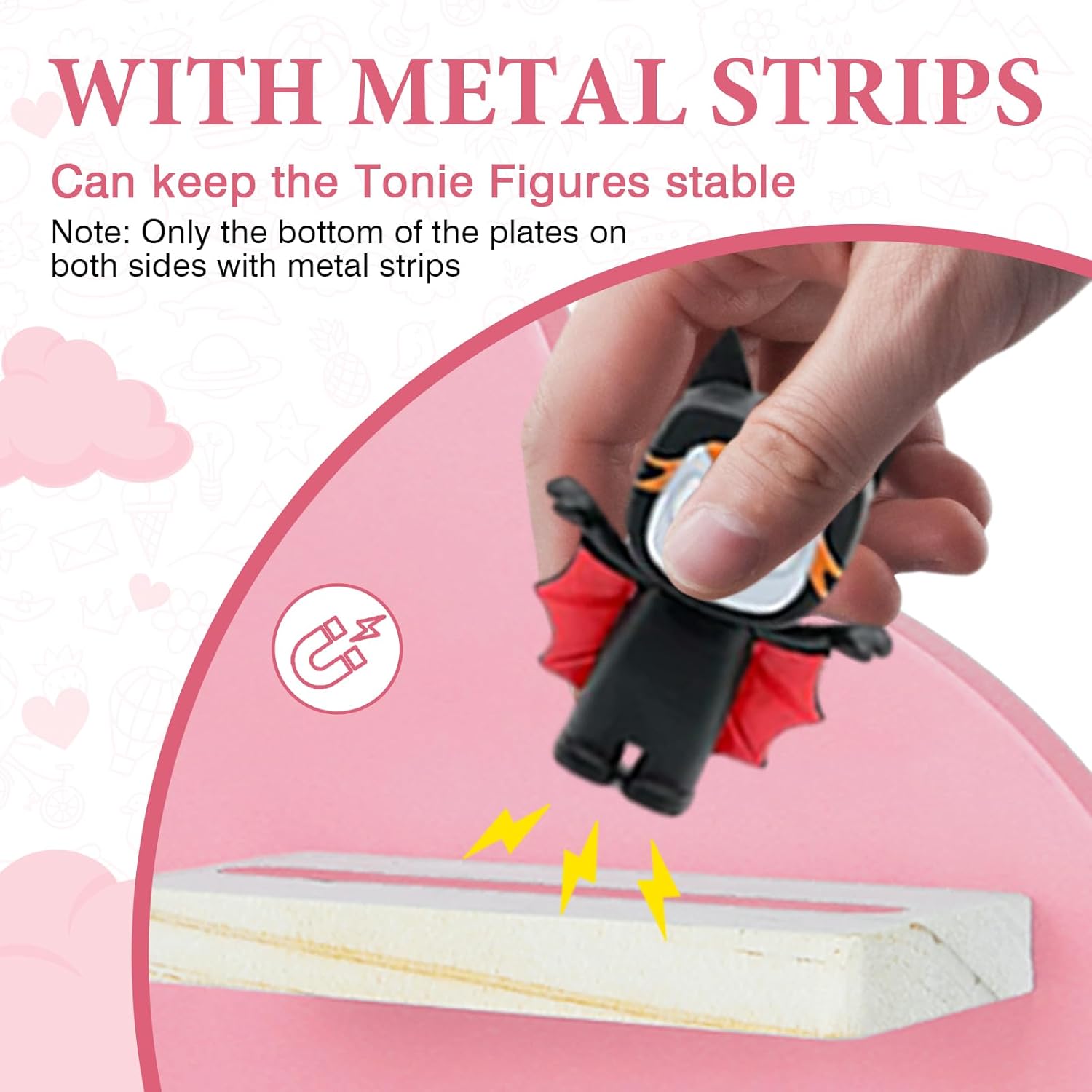 SINTENILL Cloud-Shaped Magnetic Shelf for Tonies Pink