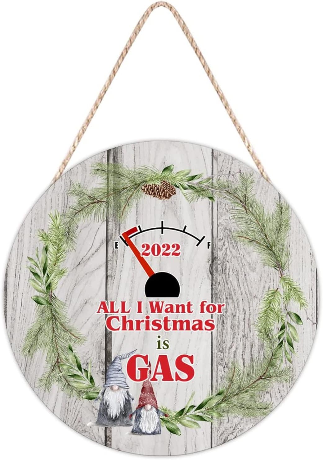 Funny Farmhouse Door Hanger Christmas Wreath Sign 10x10