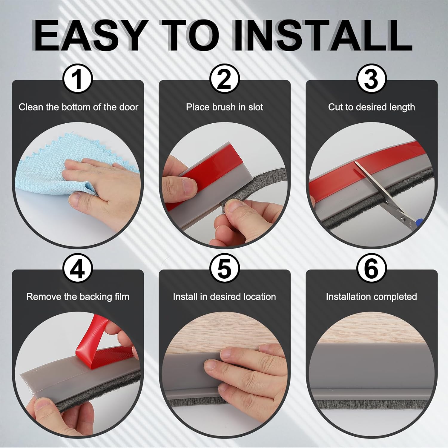 Uxcell Door Bottom Sweep with Adhesive 39 x 2 Inch Silicone Draft Strip for Cold and Noise Blocker