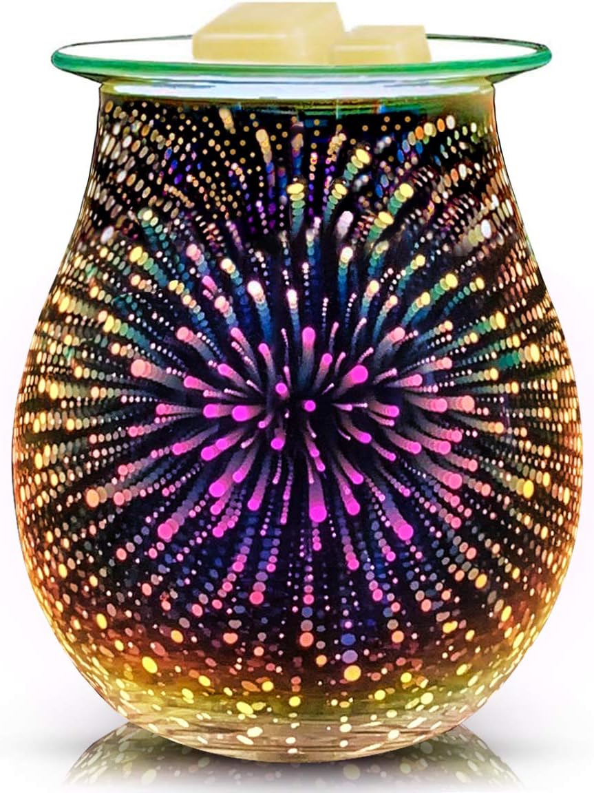 EQUSUPRO 3D Glass Wax Melter Warmer with Fireworks Display
