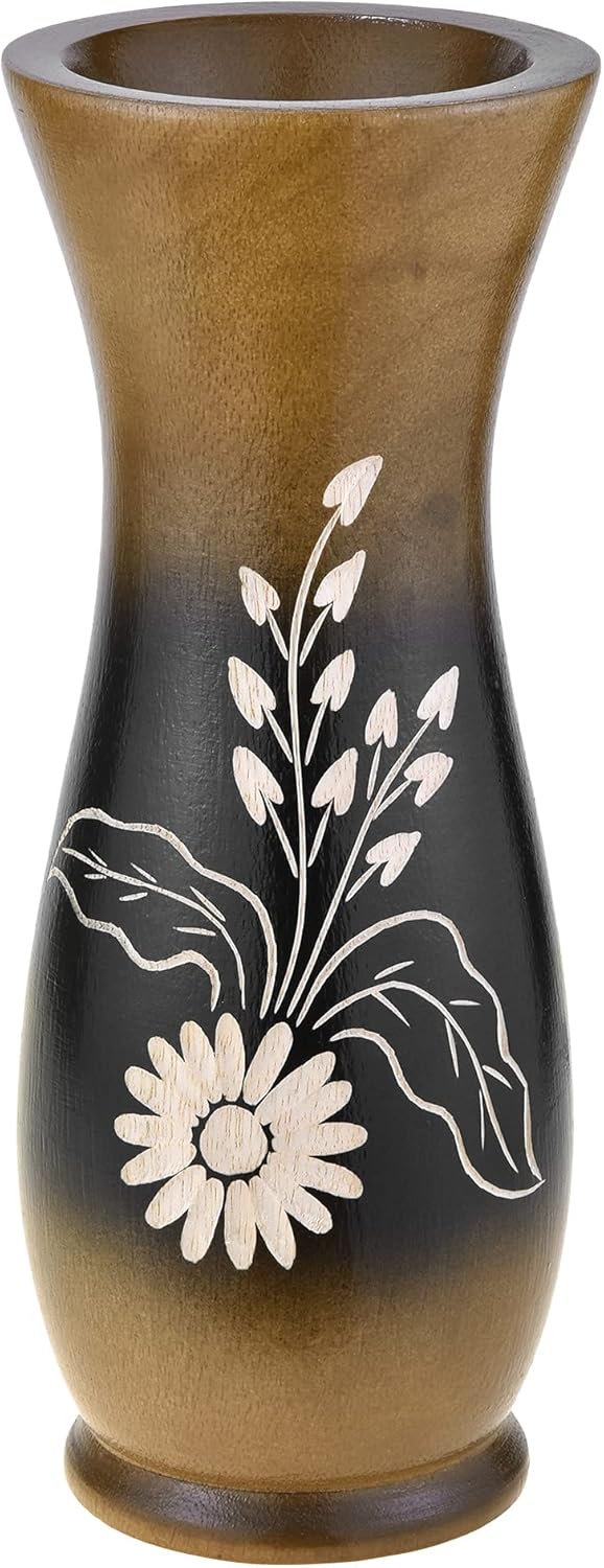 AeraVida 8 Inch Mango Tree Wood Vase