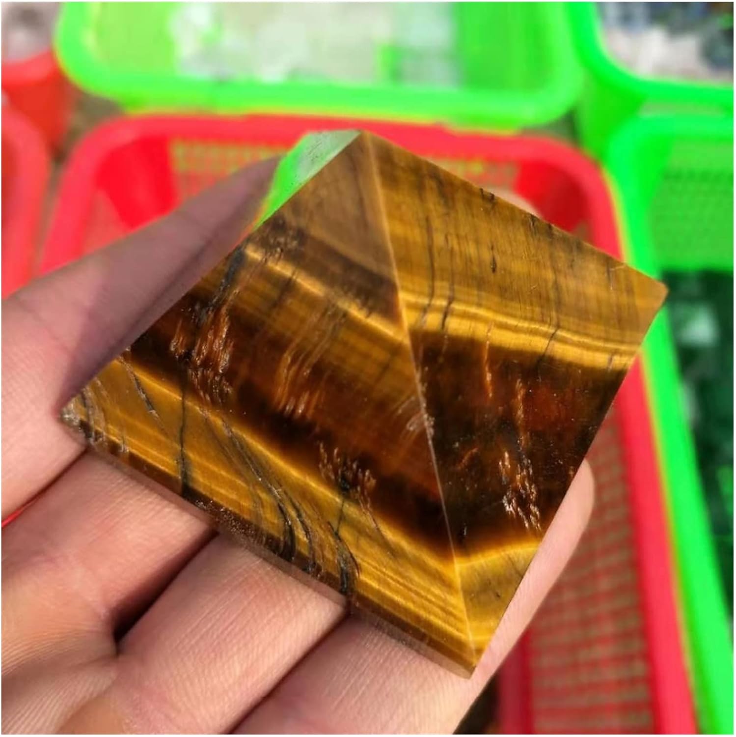 DOUKI Natural Crystal Pyramid for Home Decoration