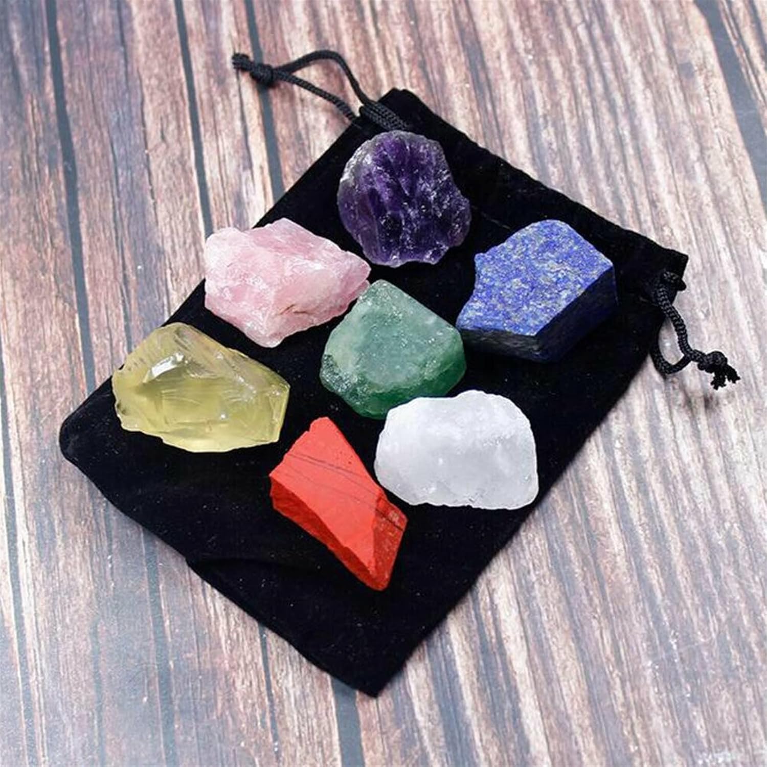 Natural 7 Raw Stones Rough Quartz Crystal Unpolished Collection
