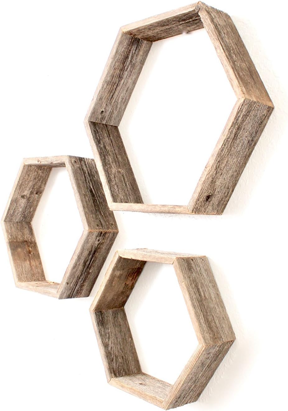 BarnwoodUSA Hexagon Floating Shelves Set of 3