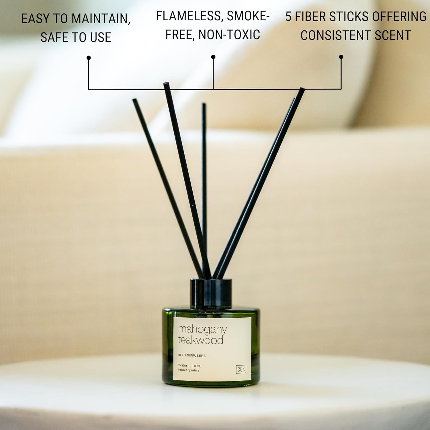 Craft Kin Reed Diffuser Set Oakwood Mahogany Vetiver