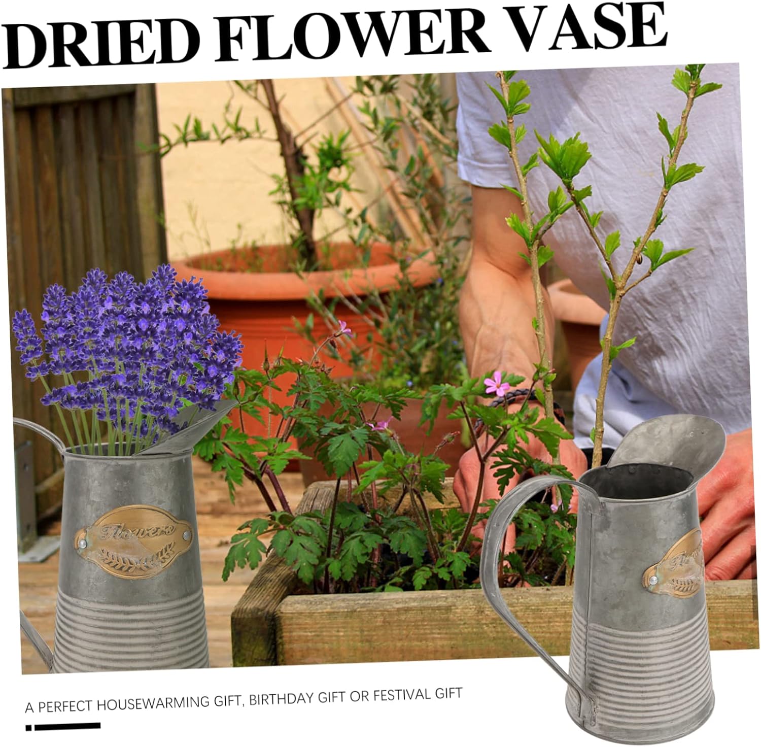 Hemoton Antique Iron Flower Pot for Garden and Home Decor