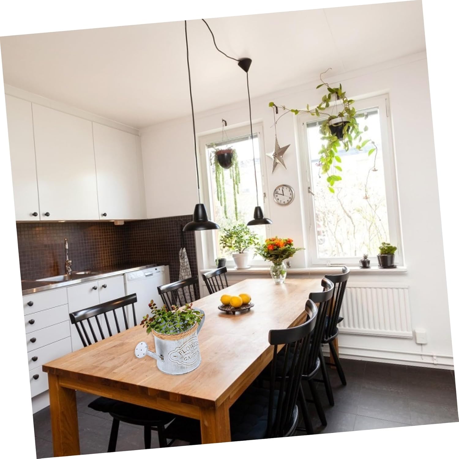 SUPVOX 2pcs Antique Iron Flowerpot Rope Dried Flower Decor Vintage Style Vase