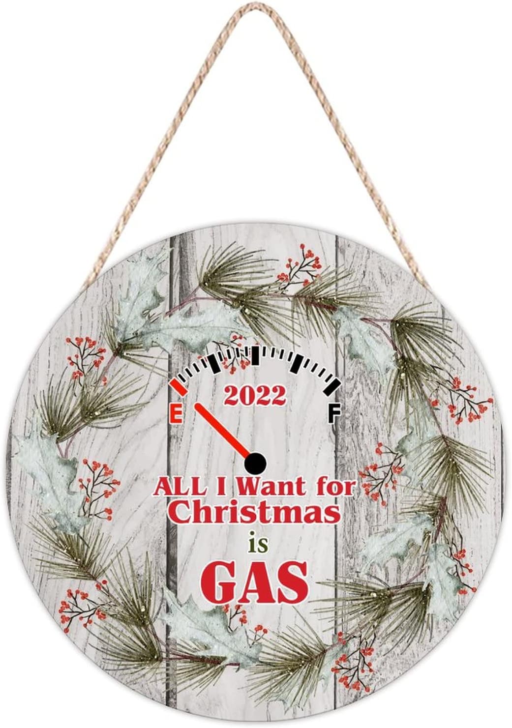 Farmhouse Door Hanger Funny Christmas Wreath 10x10 Wood Sign