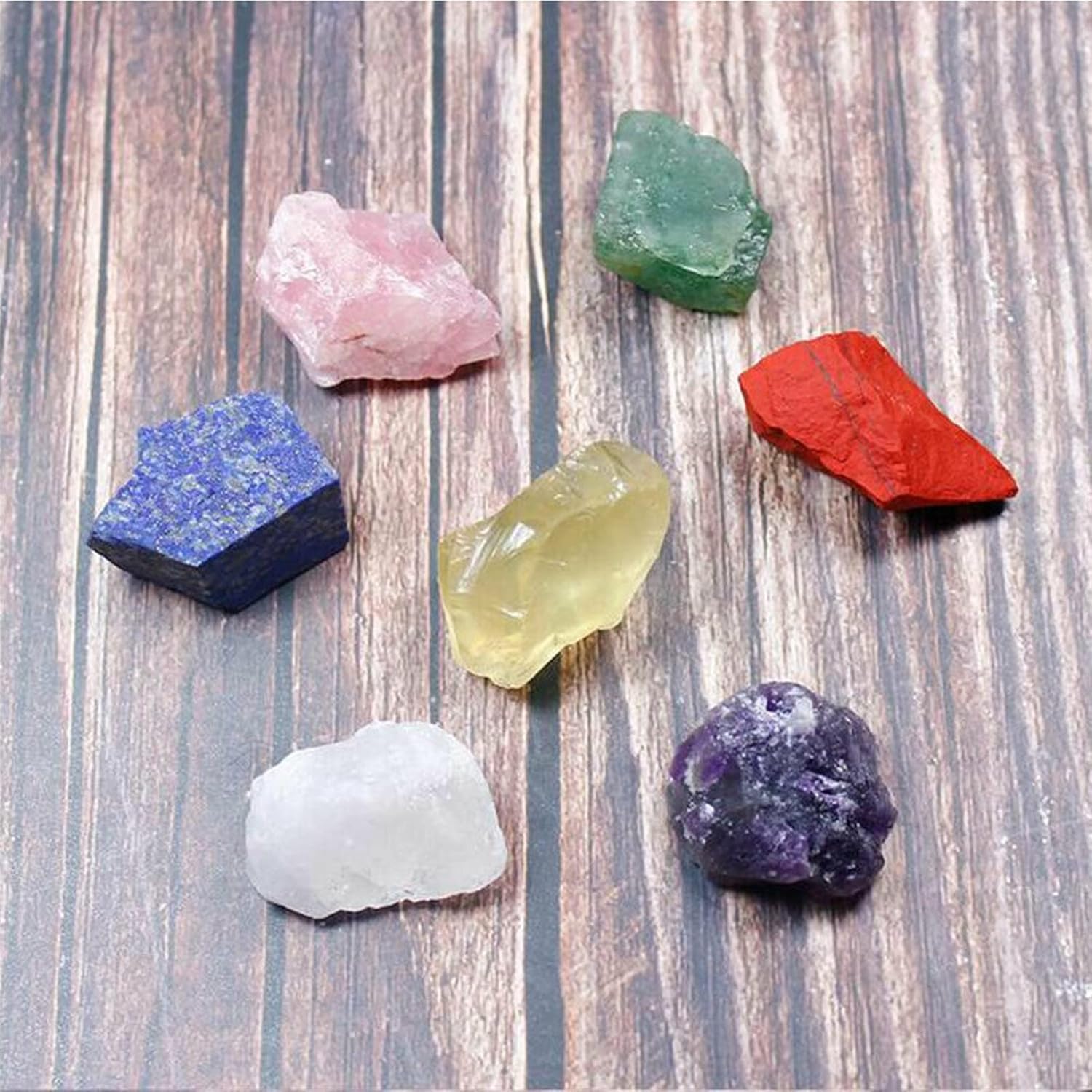 Natural 7 Raw Stones Rough Quartz Crystal Unpolished Collection