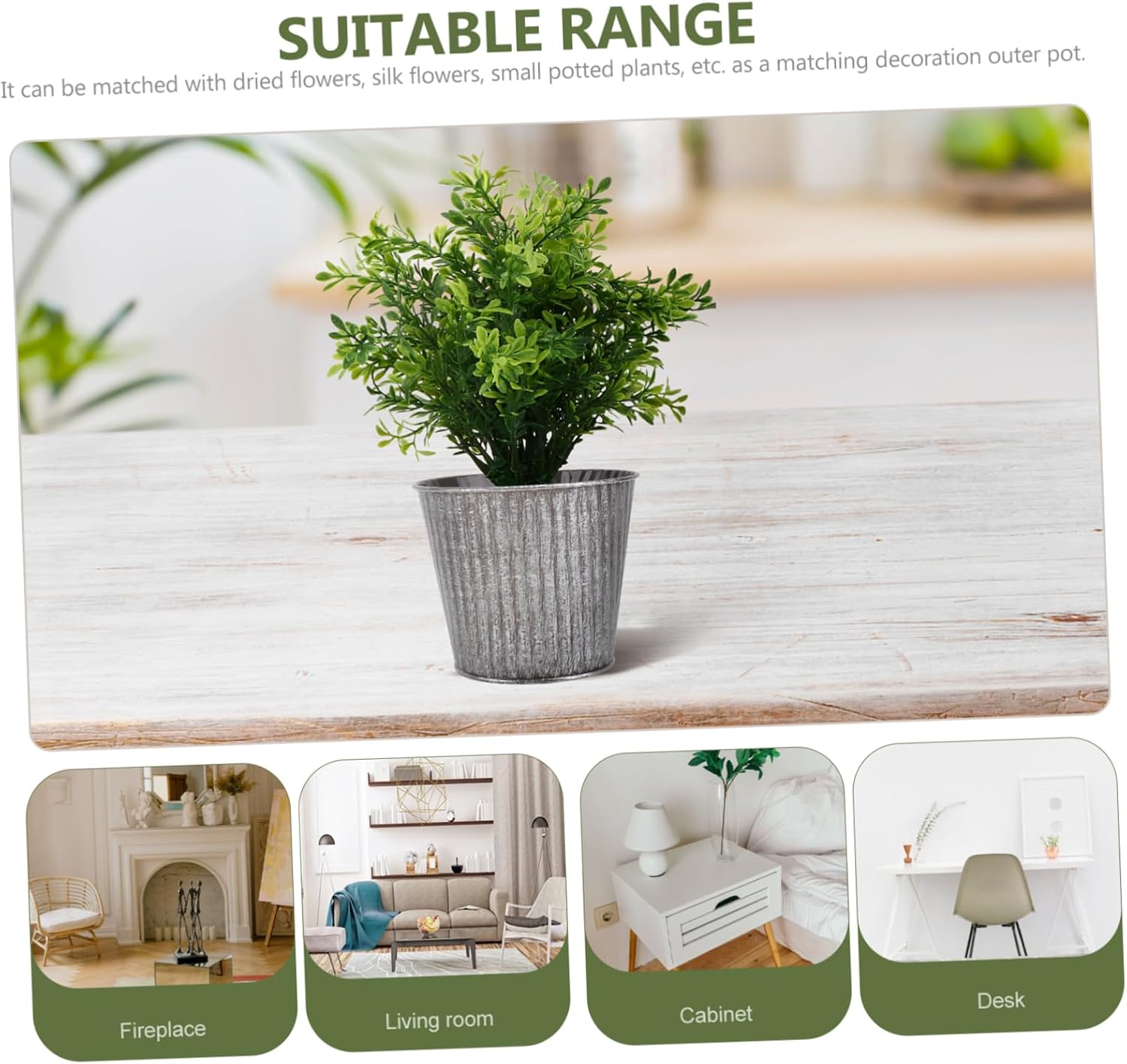 Happyyami Retro Iron Flower Bucket for Dried Flowers and Home Decor