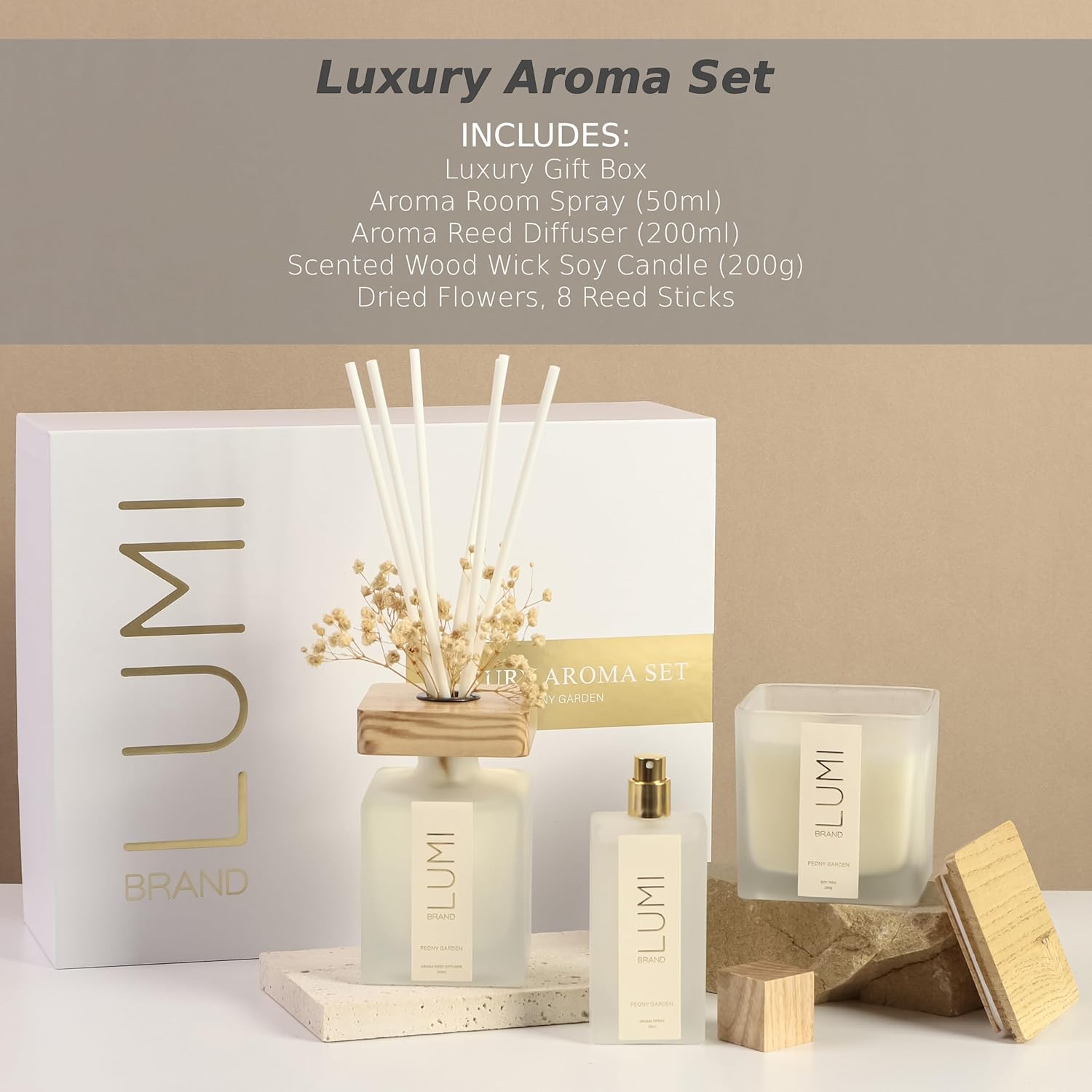Lumi Brand Peony Garden Aroma Set