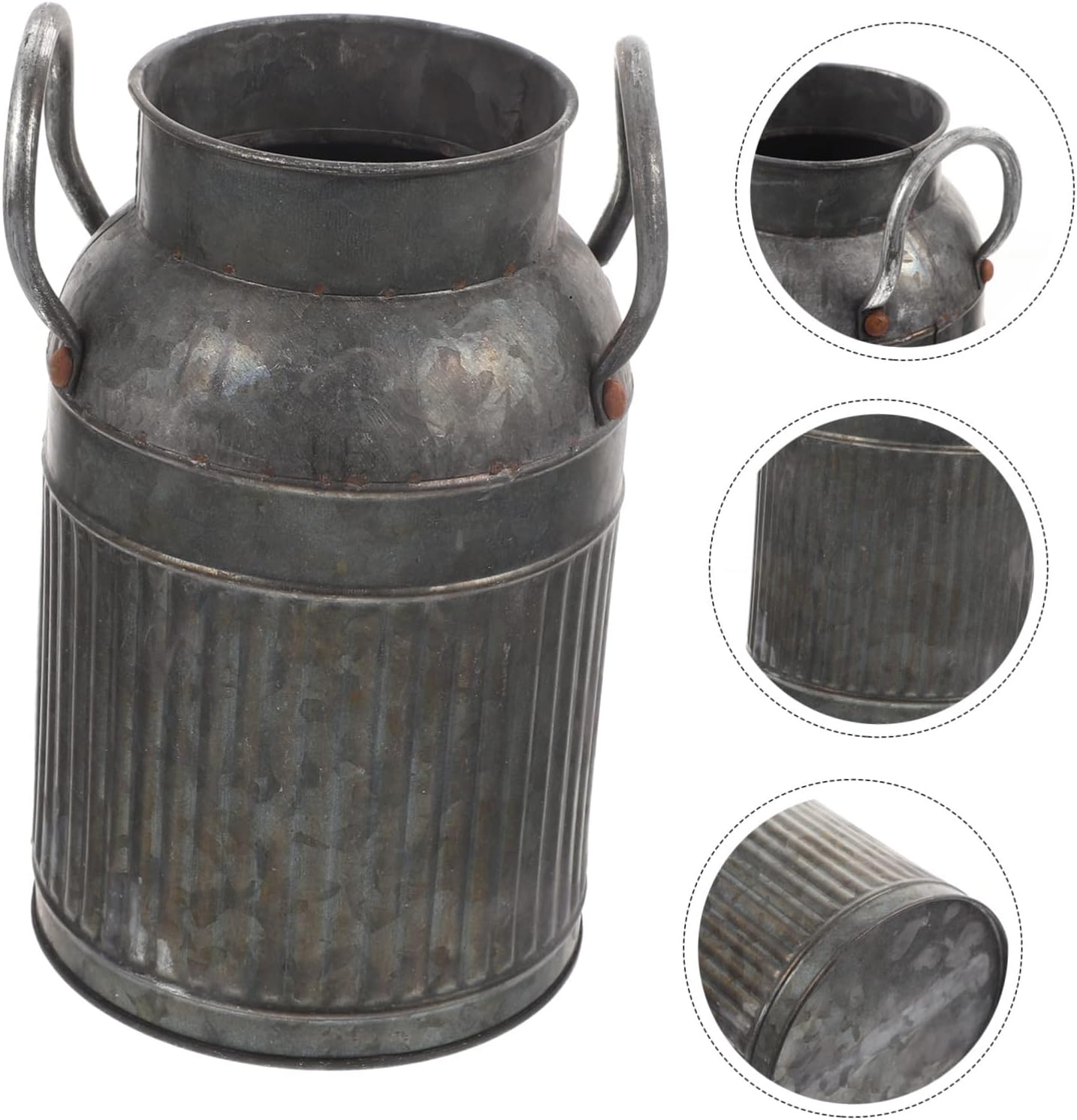 Vintage Flower Bucket Planter Pot Rustic Decorative Vase for Balcony