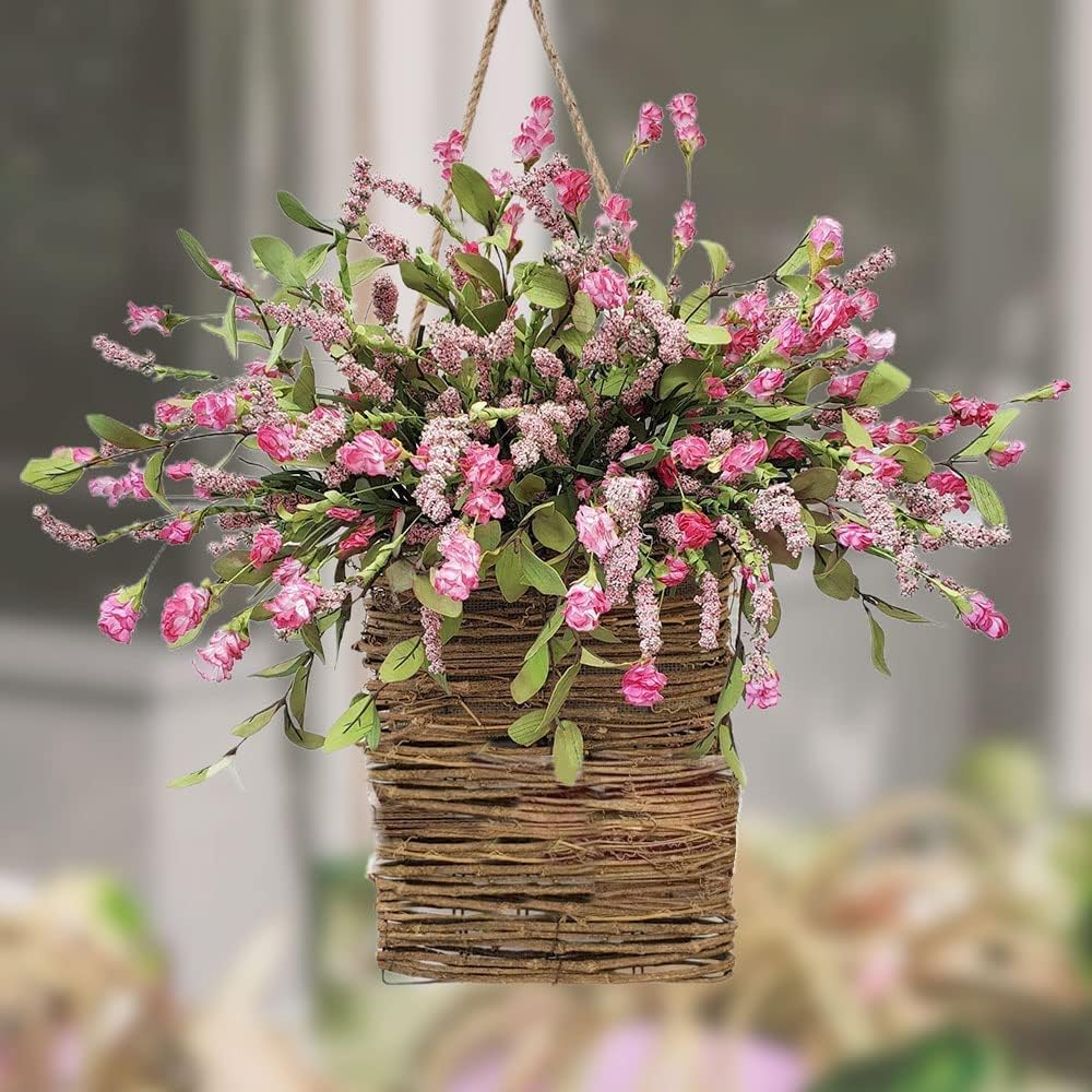 2025 New Basket Wreath Cream Hydrangea Front Door Decor