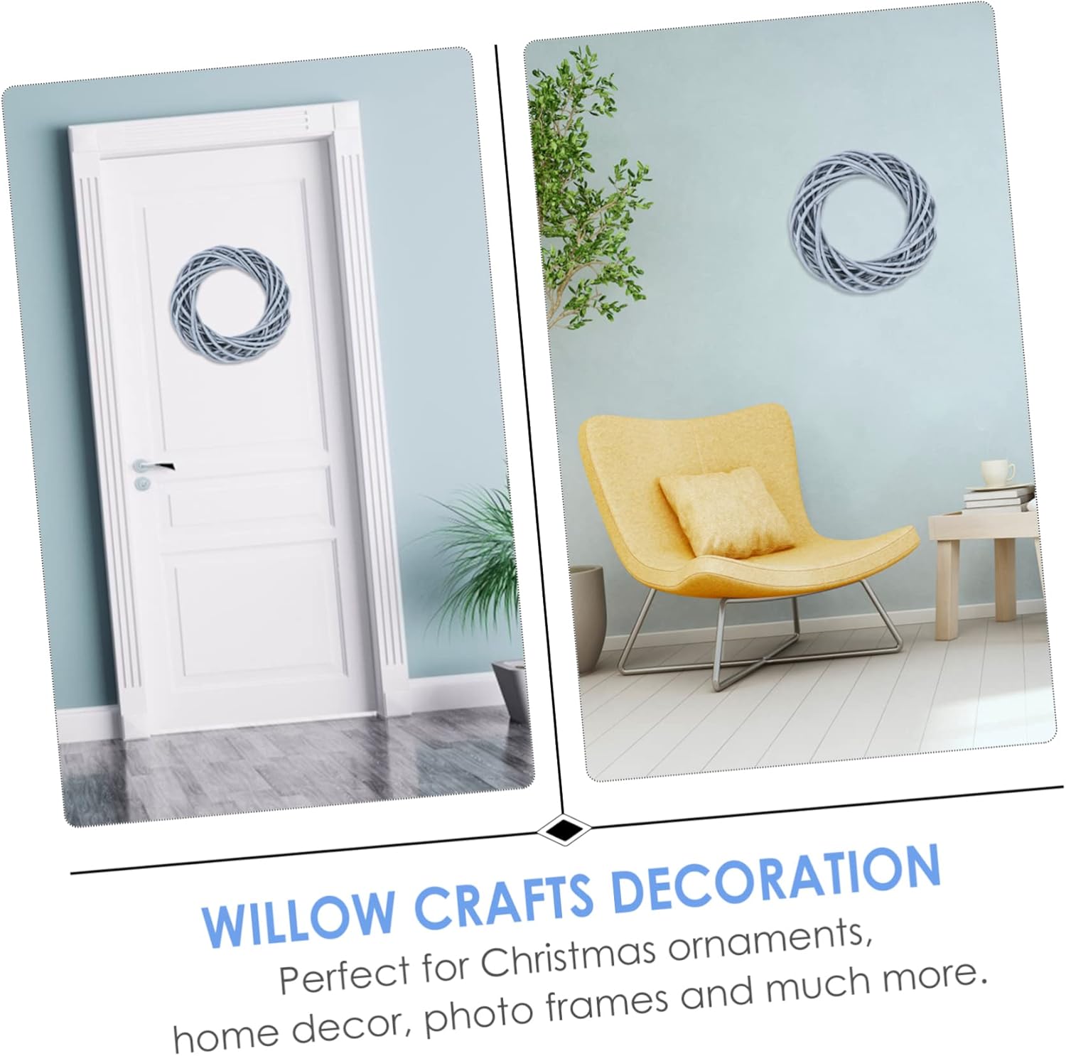 Gogogmee Willow Wreath DIY Rattan Garland Door Decor