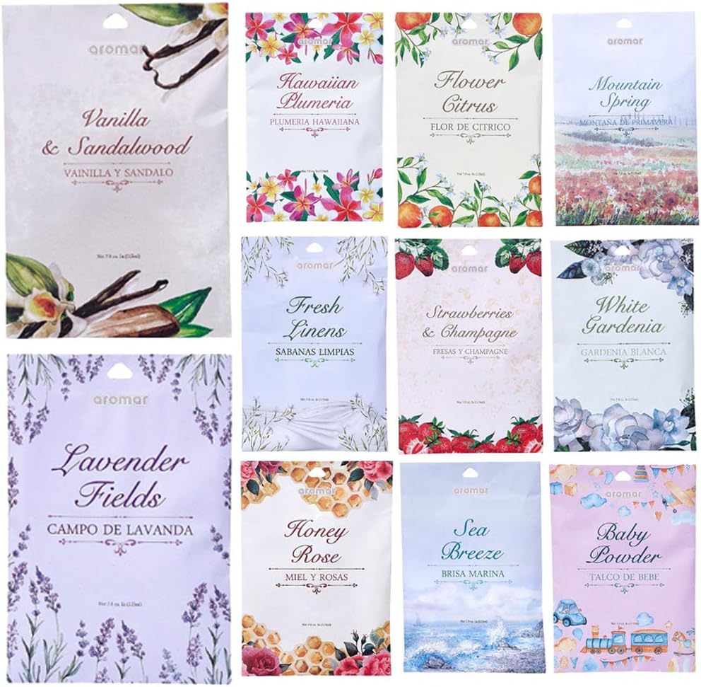12 Scented Fragrance Sachet Pouch for Wardrobe and Home