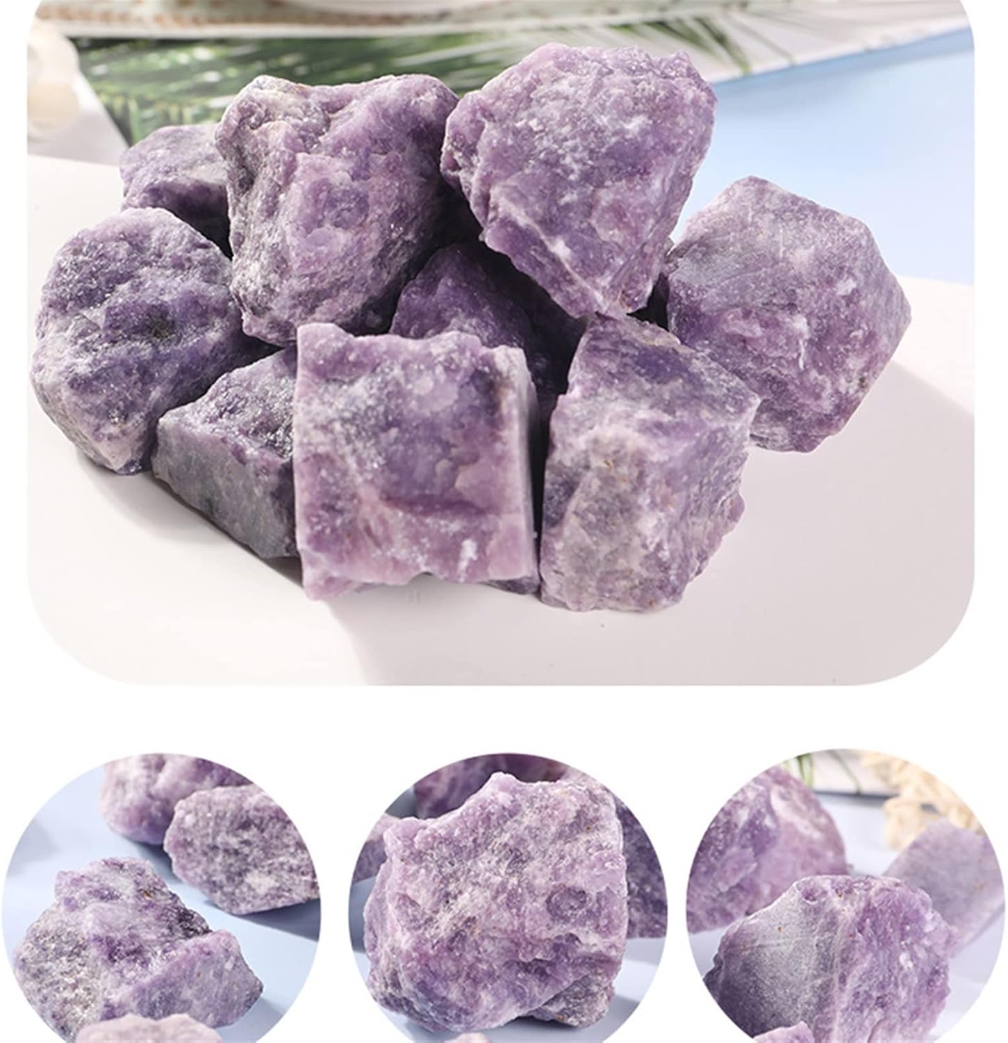 Natural Purple Lepidolite Rough Stone Reiki Healing Specimen Home Decor