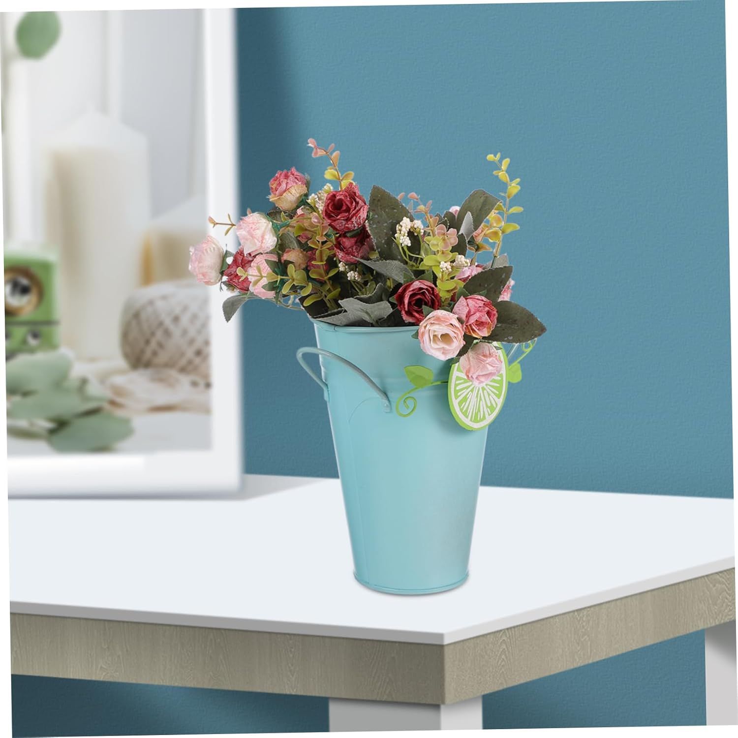 Totority Rustic Iron Vase Home Decor