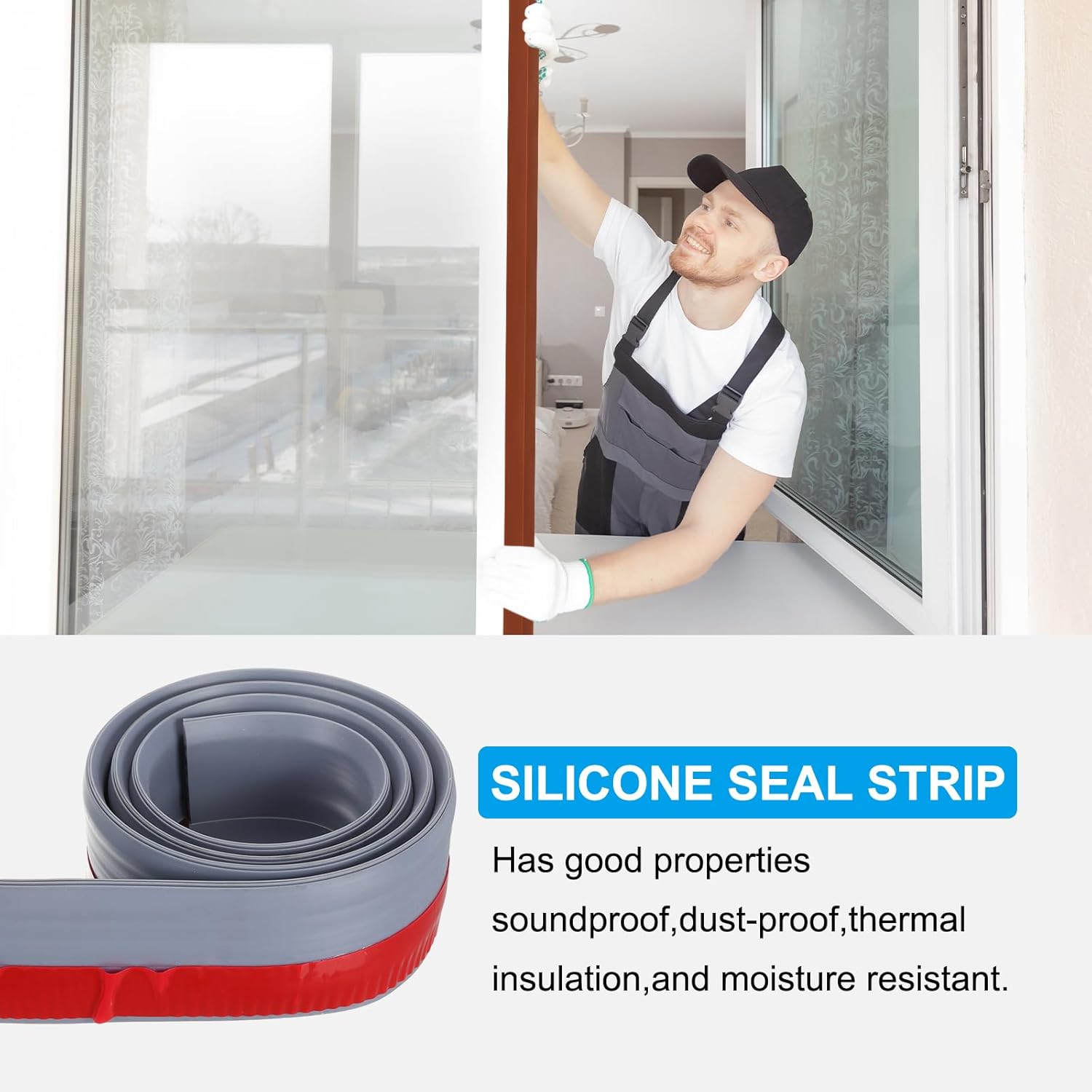 PATIKIL Door Draft Stopper 2 Pack 33FT Gray