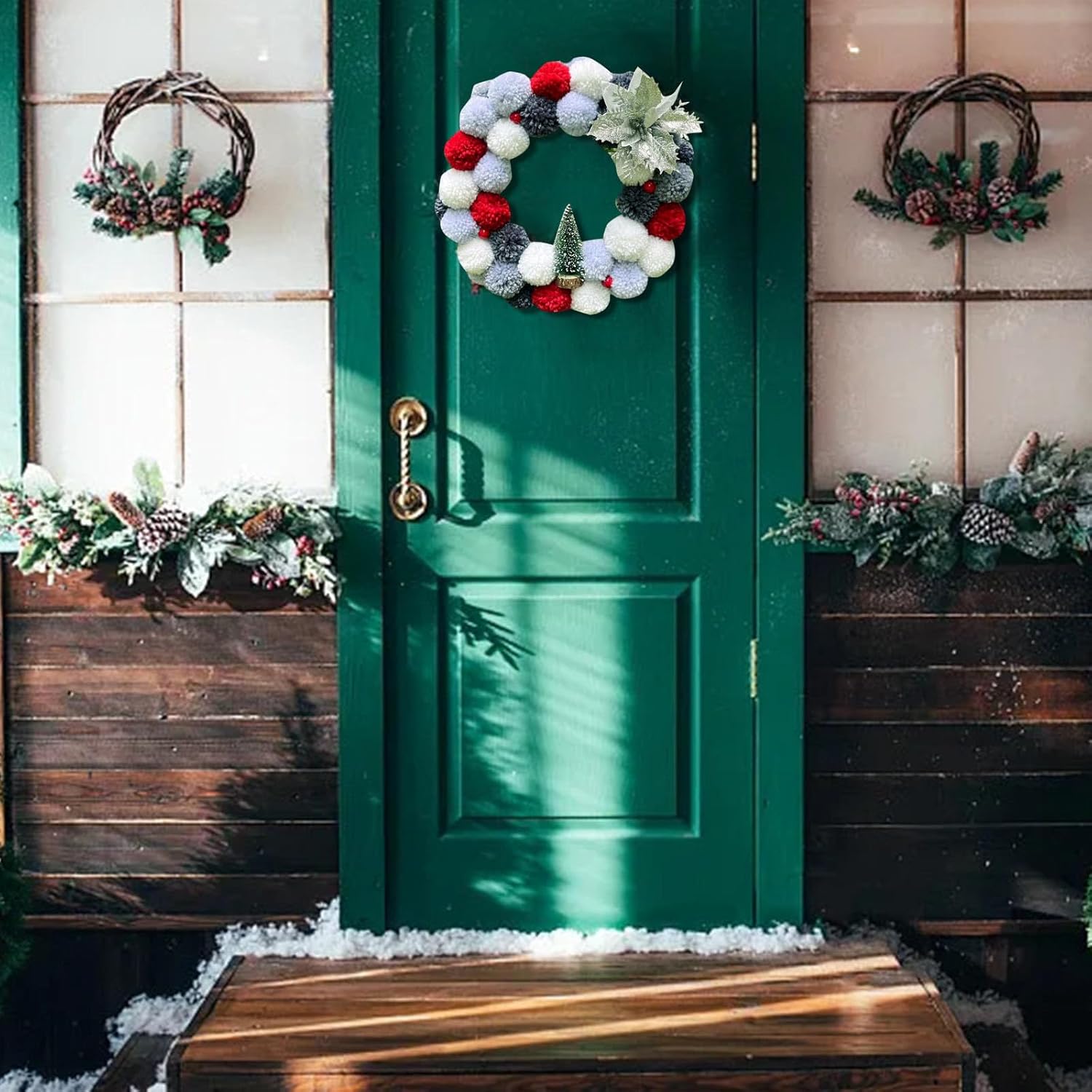 1181 Inch Plush Round Ball Wreath Christmas Decor