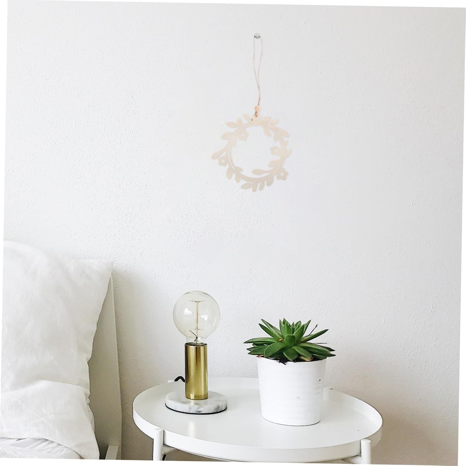 Boho Wreath Wall Decor Handcrafted Wooden Wreath Nordic Style Home Accent