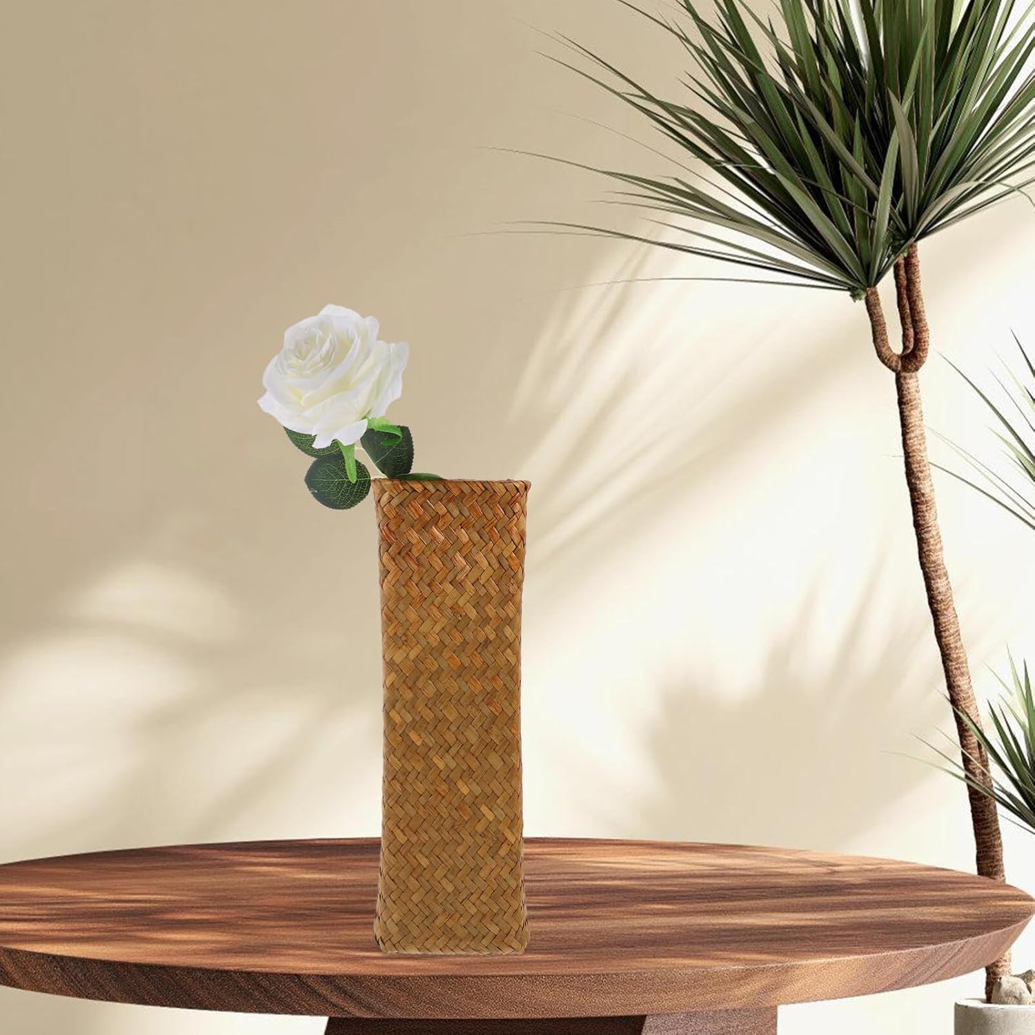Alipis Natural Seaweed Wicker Vase Tall Plant Holder