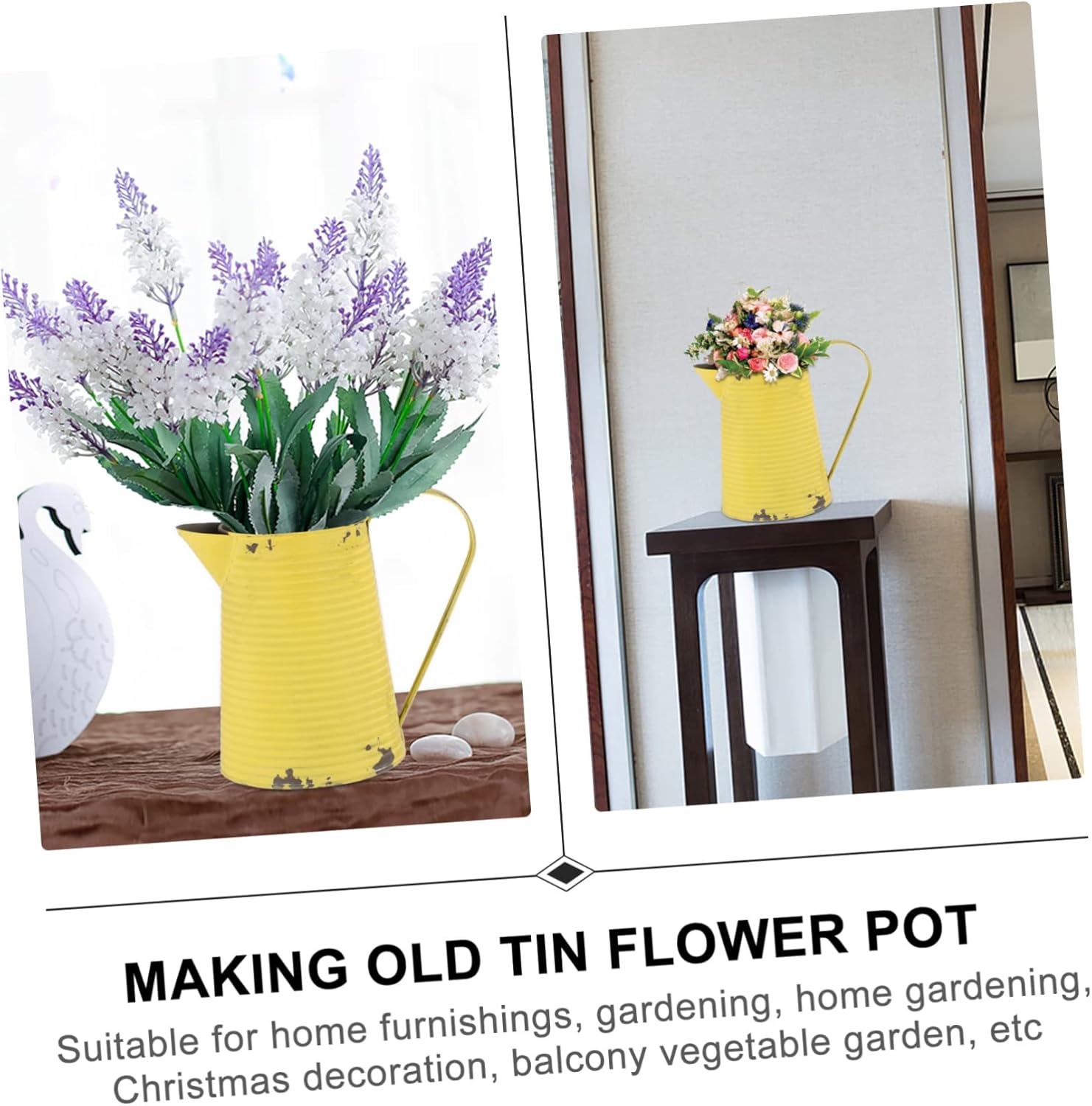 UPKOCH Vintage Iron Flower Vase for Home Decor