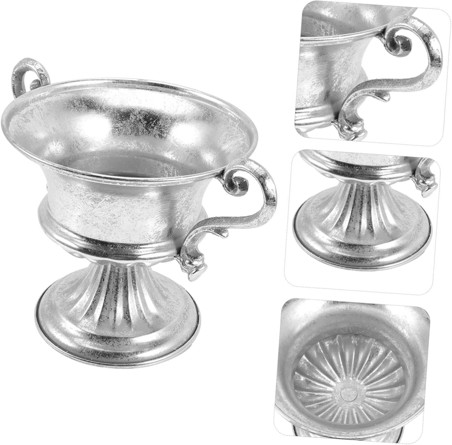 Unique Surface Silver Vase Decor for Plant and Flowers