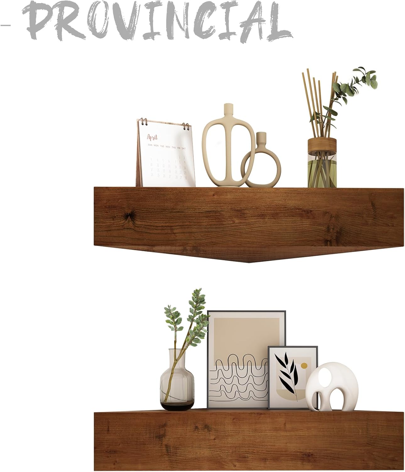 Wooden Floating Corner Shelves - 12x12 Pack of 2