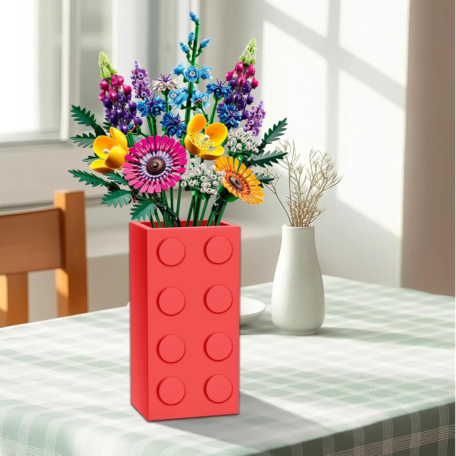 Red Vase for Lego Flowers Display Stand