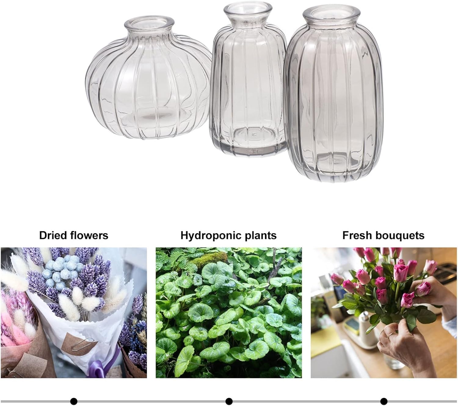 Amosfun 3pcs Creative Flower Vase for Home Decor