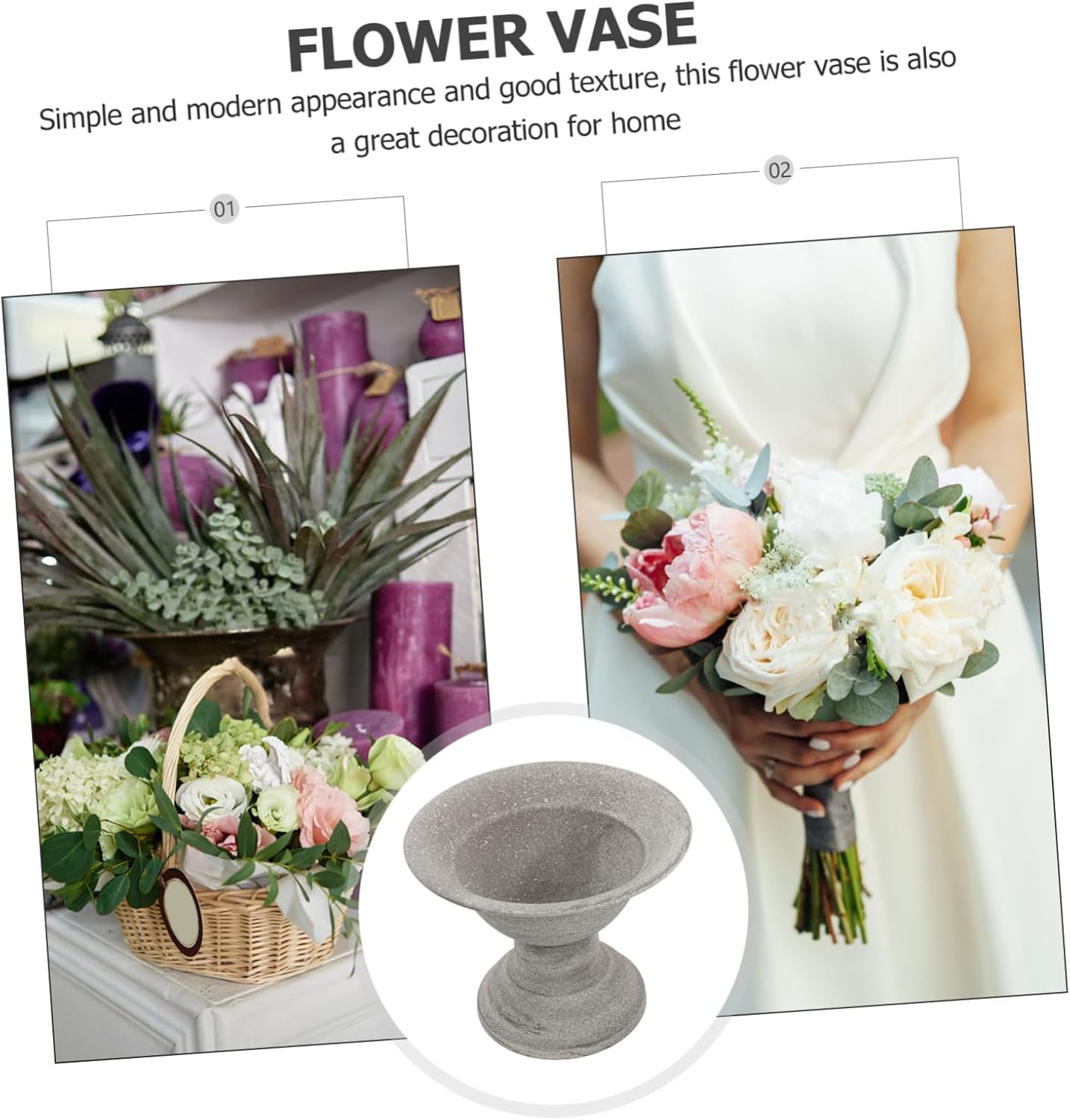 UPKOCH Vintage Metal Flowerpot for Dried Flowers Decorative Vase for Home Decor and Weddings