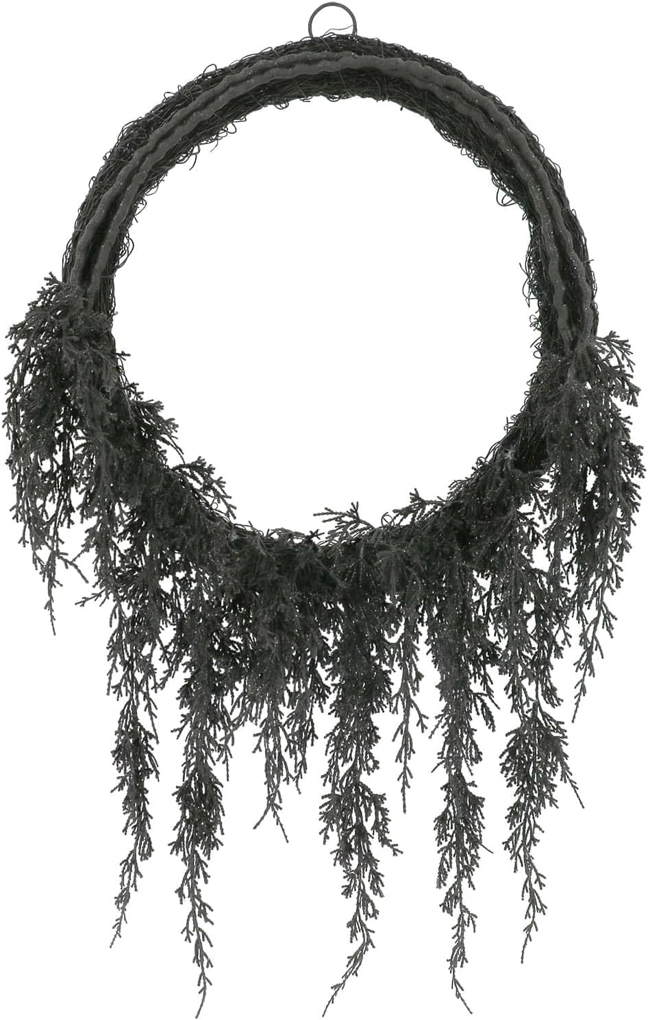 20 Inch Black Cypress Wreath Halloween Decor