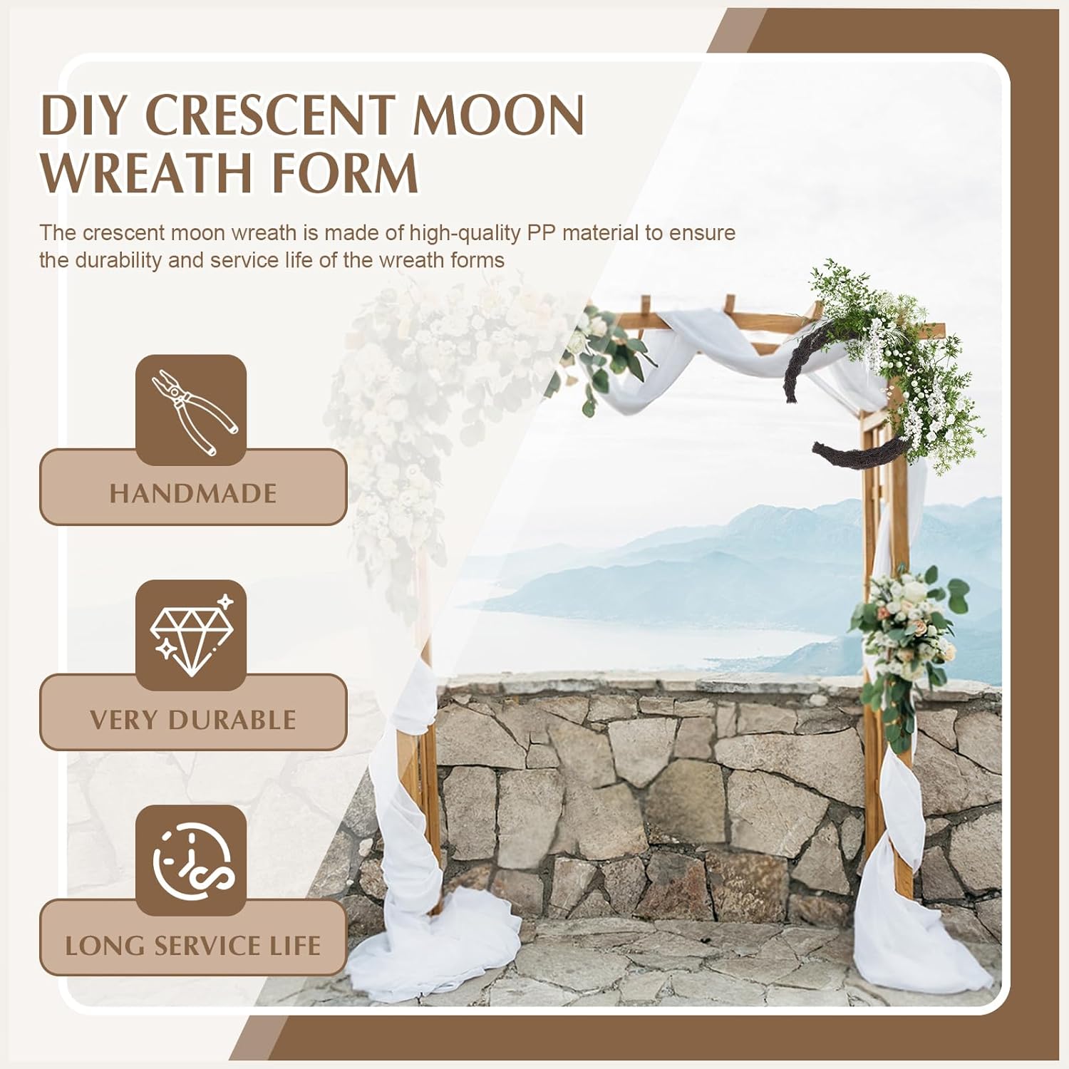 Temfmy Moon Wreath Front Door 14 Inch DIY Craft
