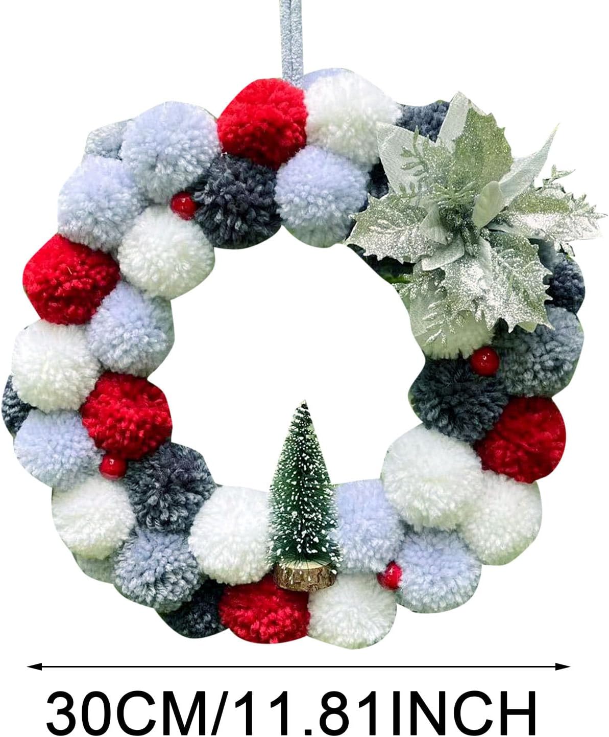 1181 Inch Plush Round Ball Wreath Christmas Decor