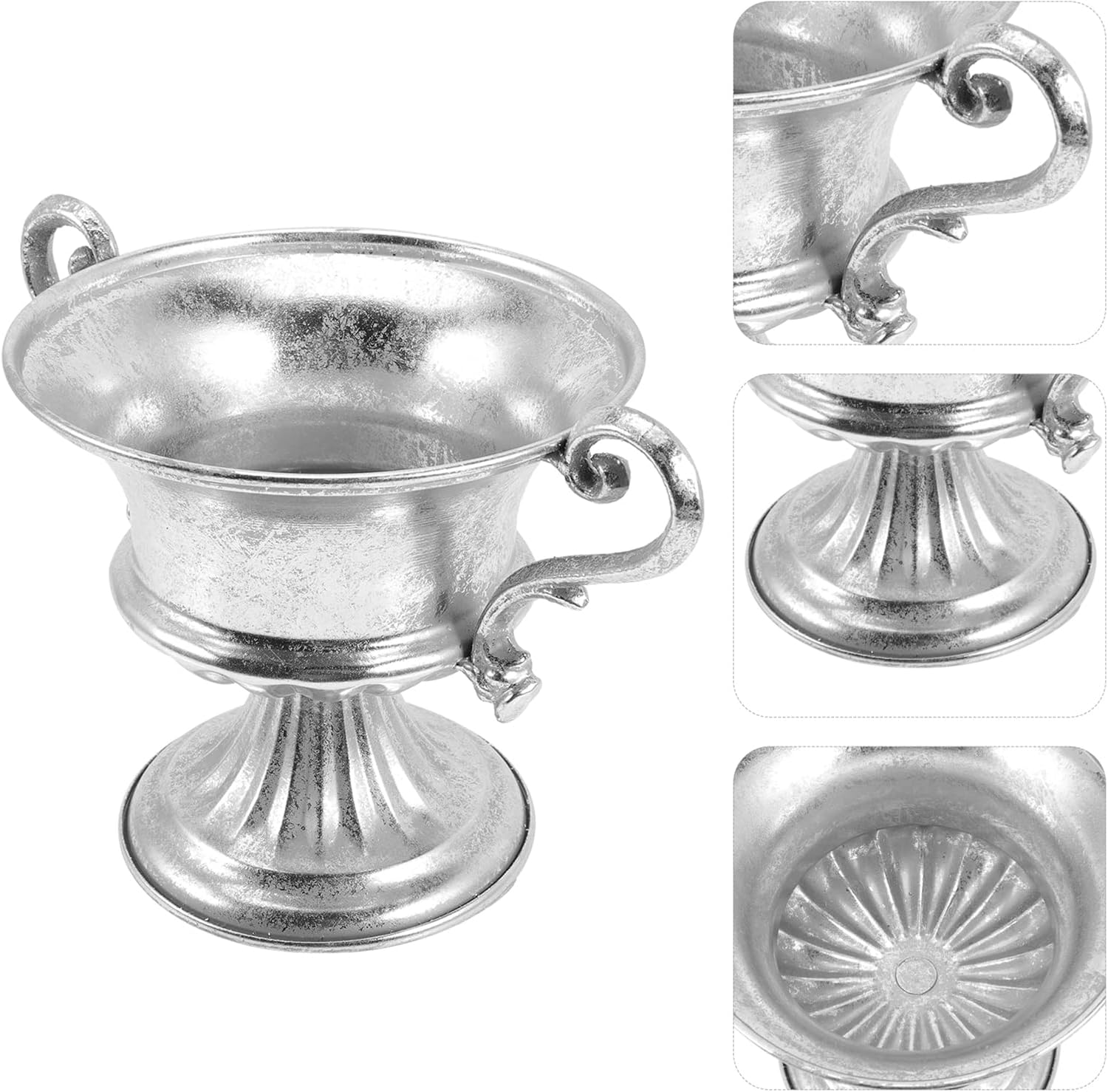 SEWOART Decorative Flower Vase Vintage Silver Vase for Home Decor