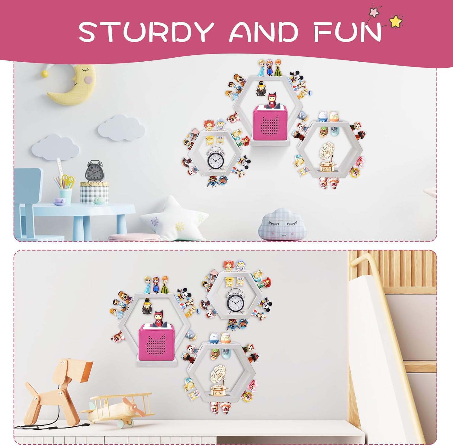 Givilio Tonie Shellf Hexagon Wall Mounted Set of 3